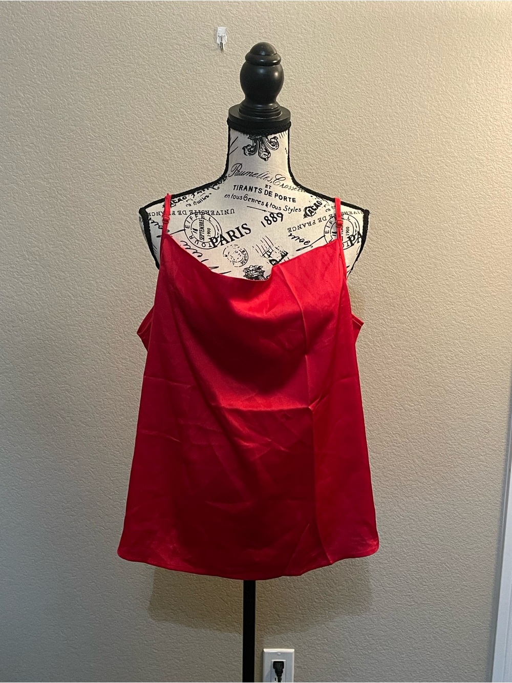 SHEIN Red Satin Cowl Neck Camisole